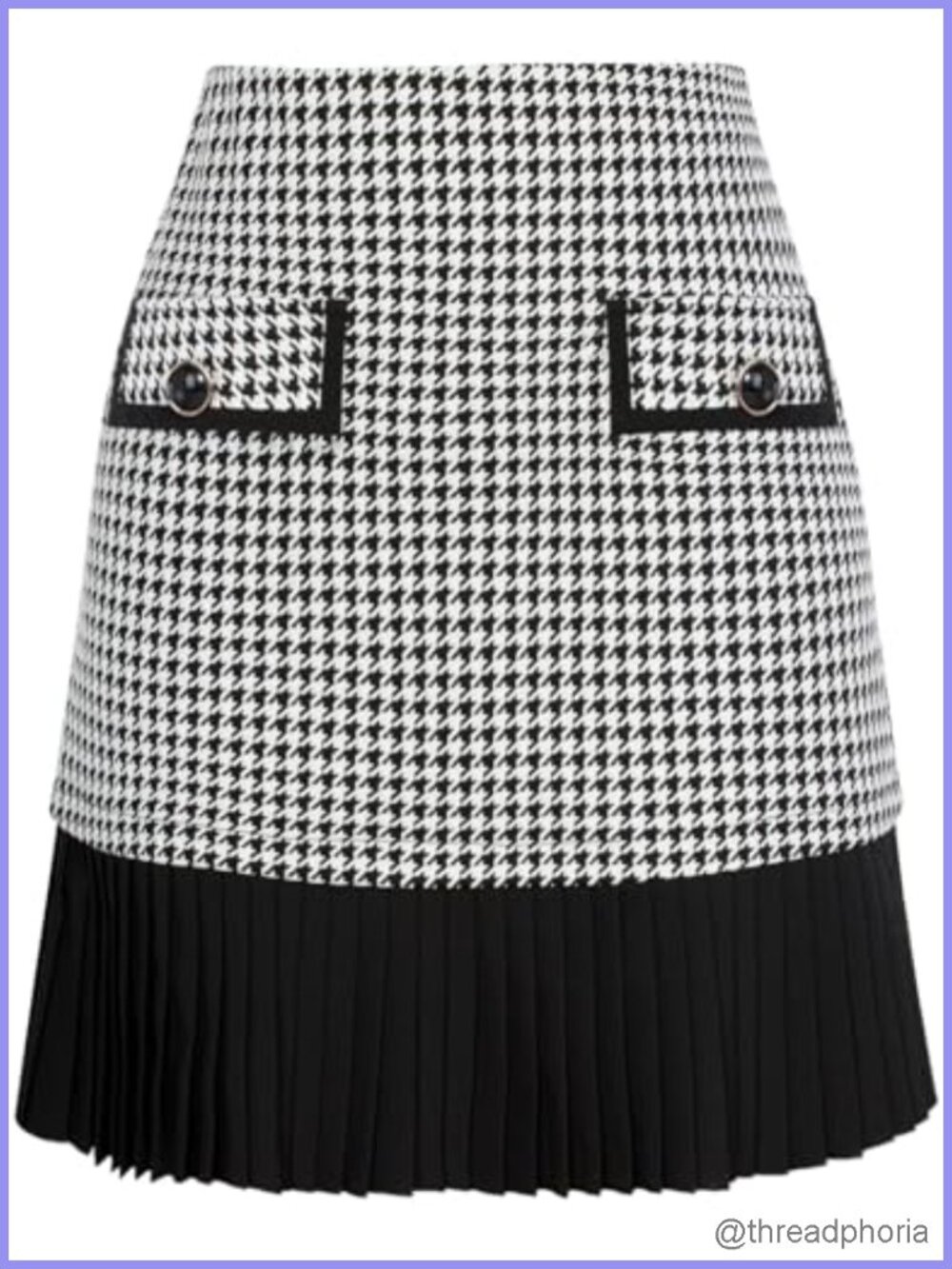 Plaid Pleated A-Line Mini Skirt High Waist
